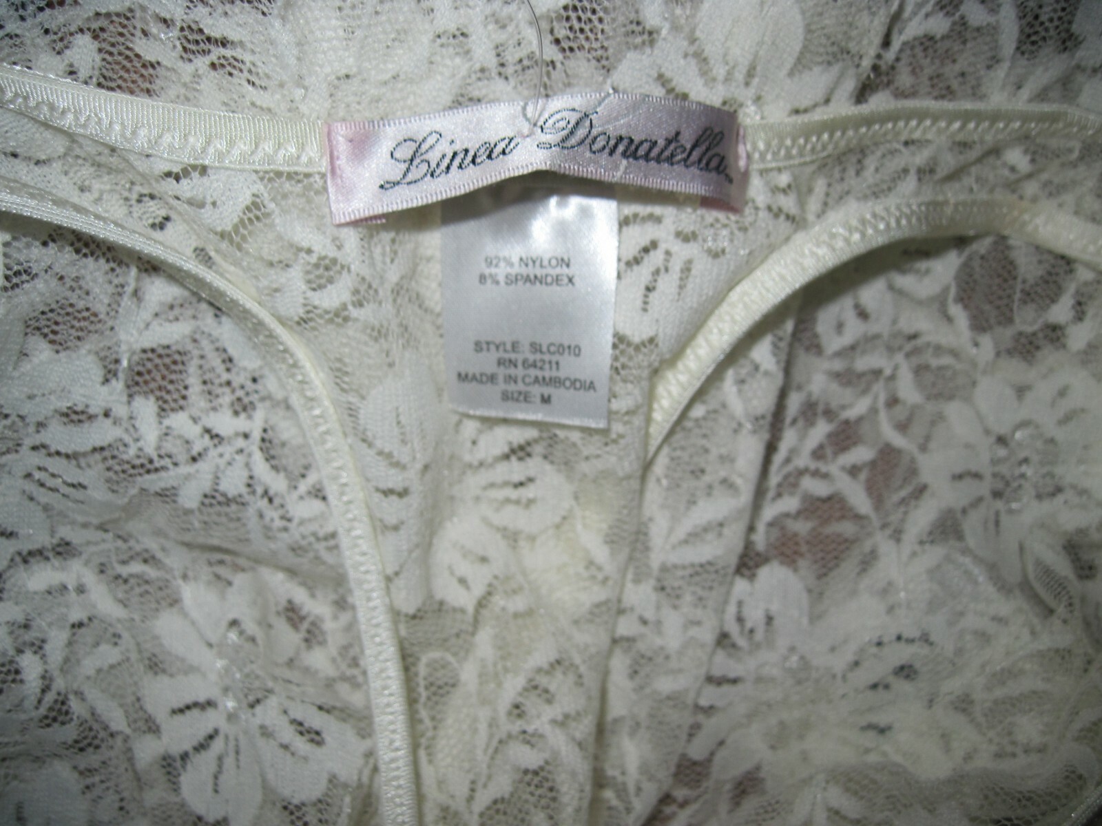 Linea Donatella Women’s Medium White Lace Night Gown Intimate Apparel New