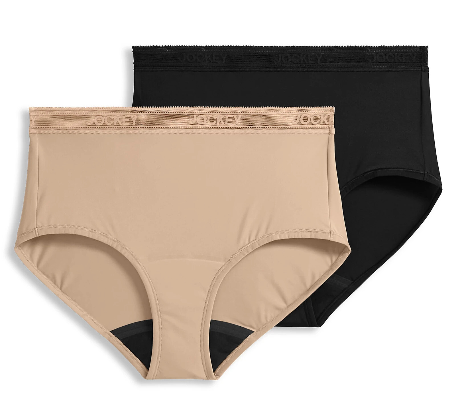 Jockey~Set of 2~Worry Free Micro Stretch Briefs~Medium~Black/Light~A648725 13333
