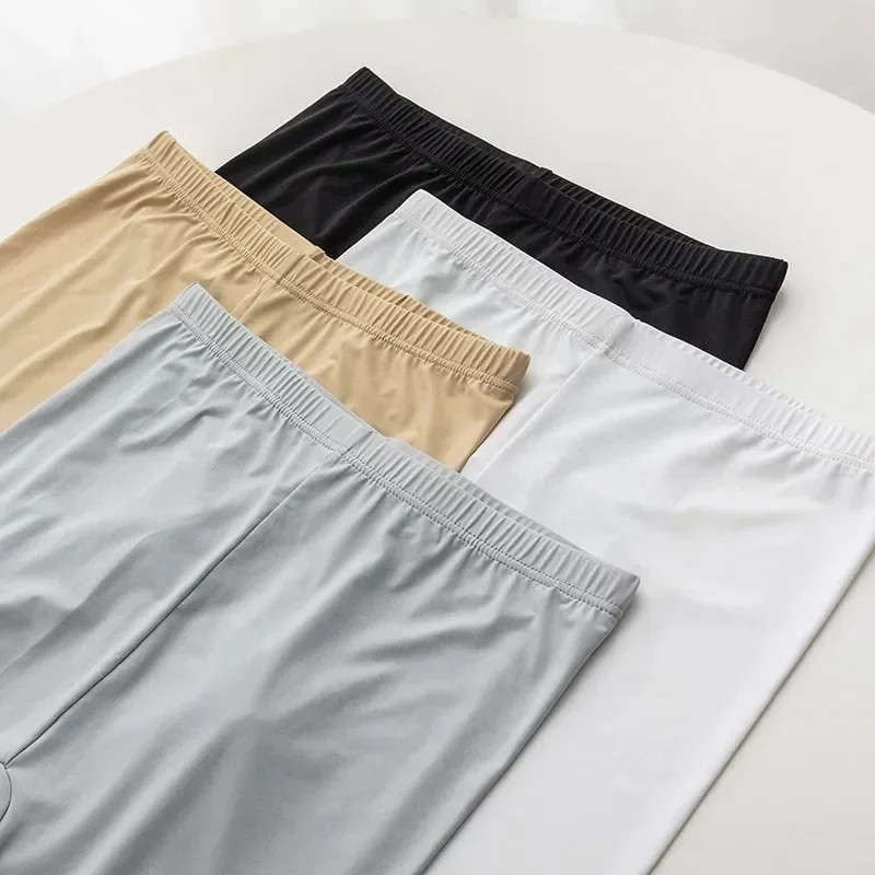 Seamless Ice Silk Safety Shorts High Waist Boxers Panties Anti Rub Thigh Pants