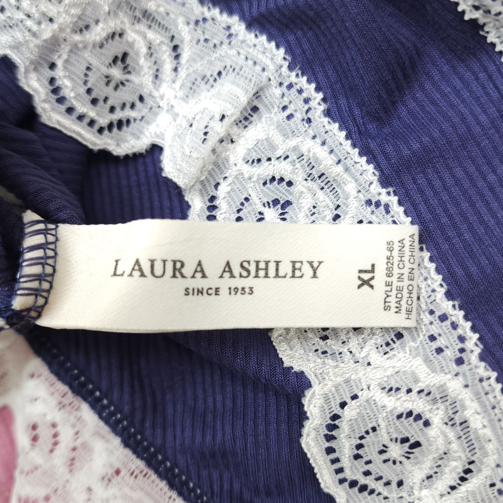 Laura Ashley Womens 7-Pack XL Lace Trim Panties Super Soft Rayon Blend Pink Blue