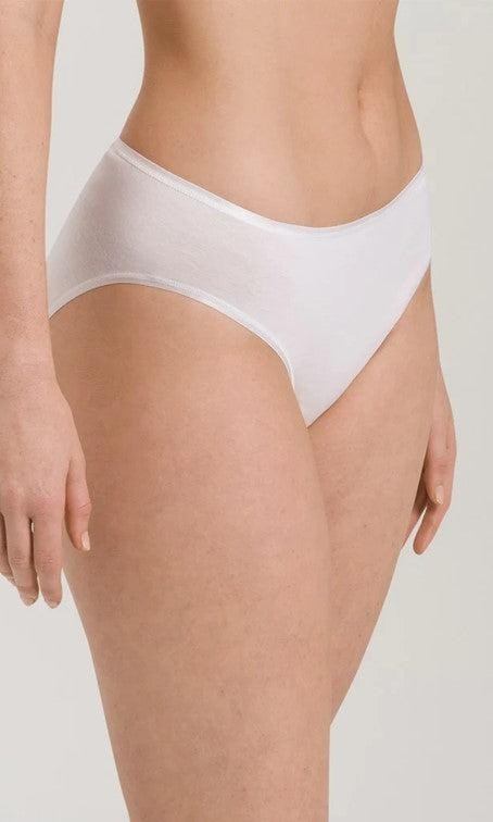 Hanro Womens White Midi Brief 071626 100% Cotton Seamless Briefs