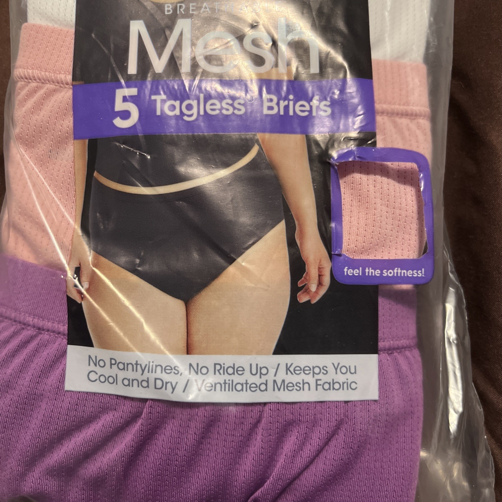 5-Pack HANES Just My Size Women’s 13/5X Hipsters Mesh Tagless Underwear New Nip