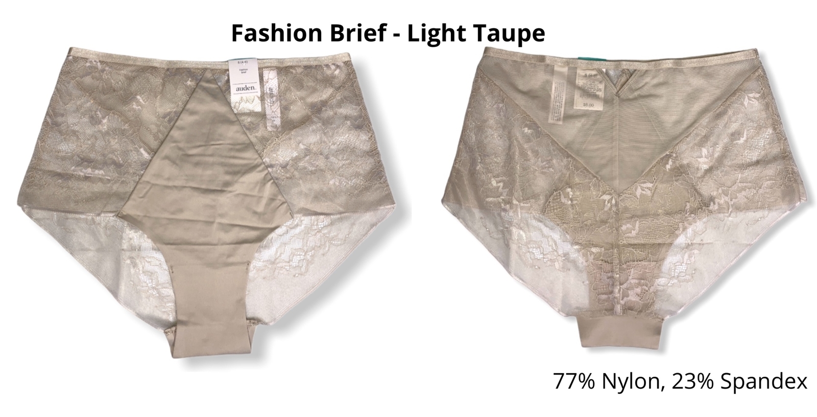 Women’s 5pk Assorted Styles & Colors Underwear – Auden – Size S (4-6) – 390