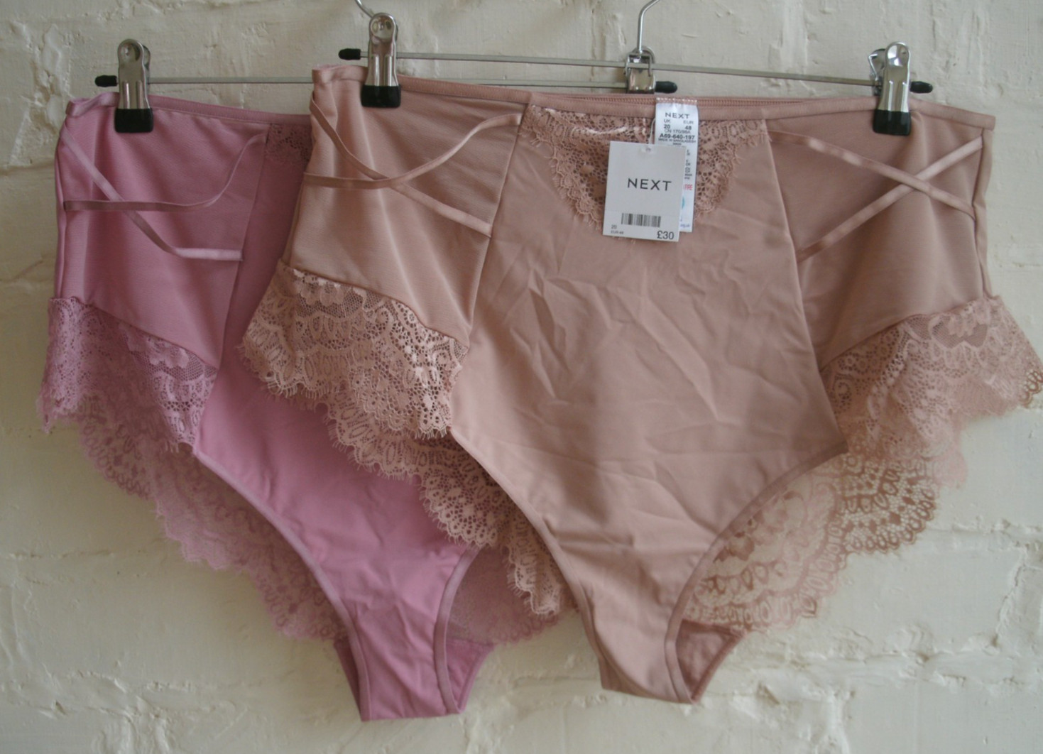 Next Pack of Two Lace Design High Leg Knickers Size 20 Brand New