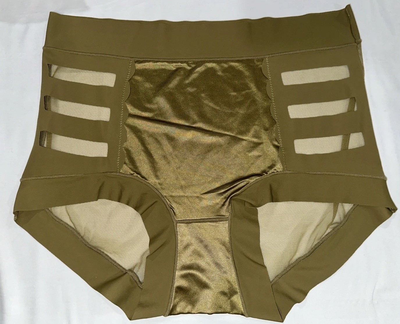 Pantie Seamless Poly Blended Cotton Gusset XL New Without Tag Olive Green