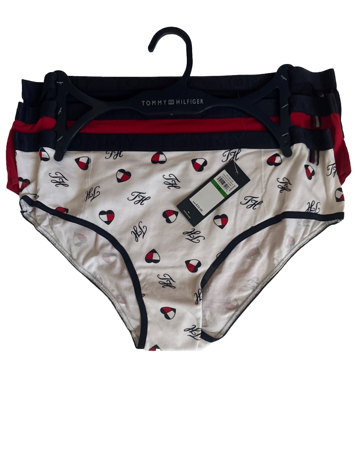 ~NWT~TOMMY HILFIGER 3 PK BIKINIS UNDERWEAR PANTIES -SZ L