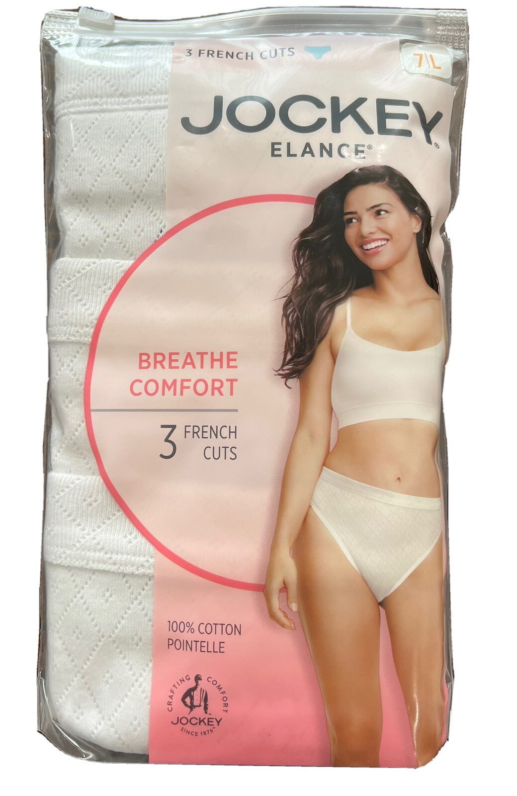 Women’s Jockey 3-Pack French Cut Classic Breathe (White) 100% Cotton Underwear