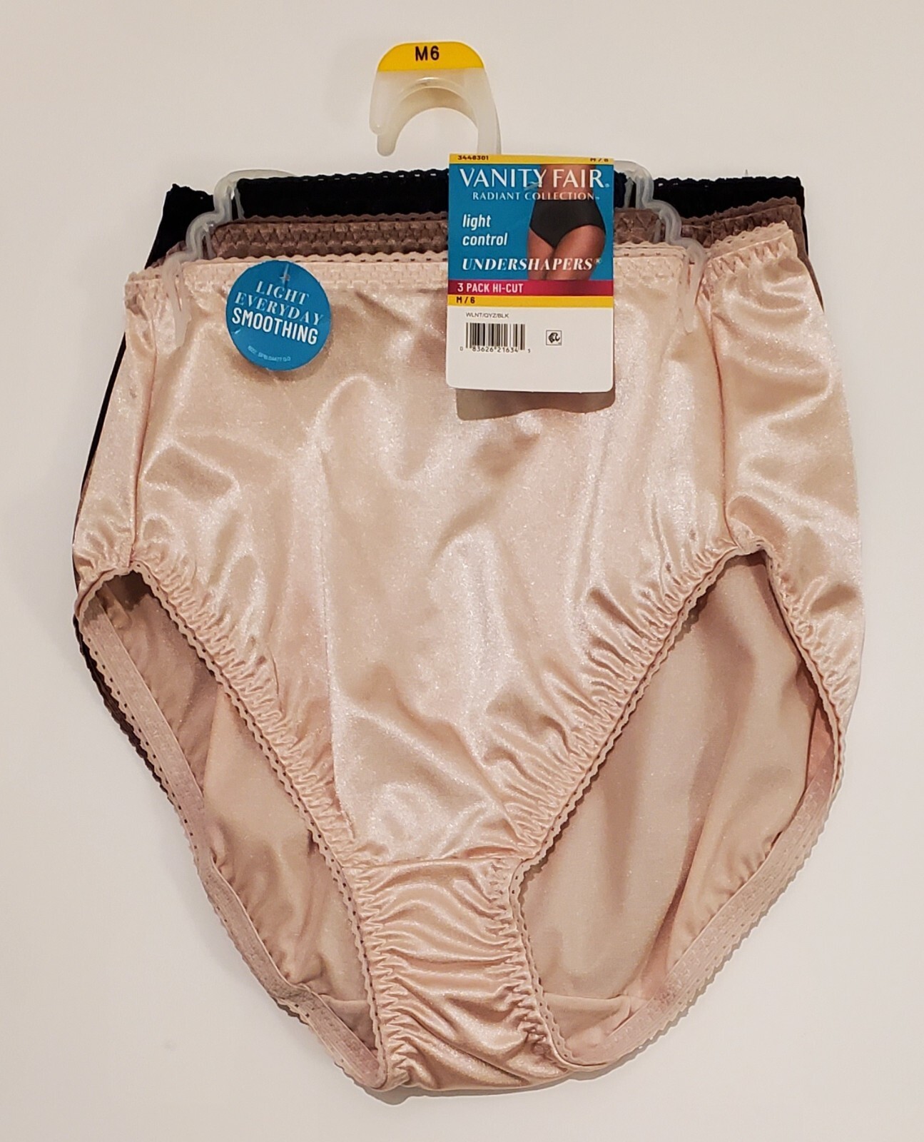Vanity Fair Radiant Undershaper Underwear Womens S5 to 5XLHi-Cut 3 Pk Multicolr