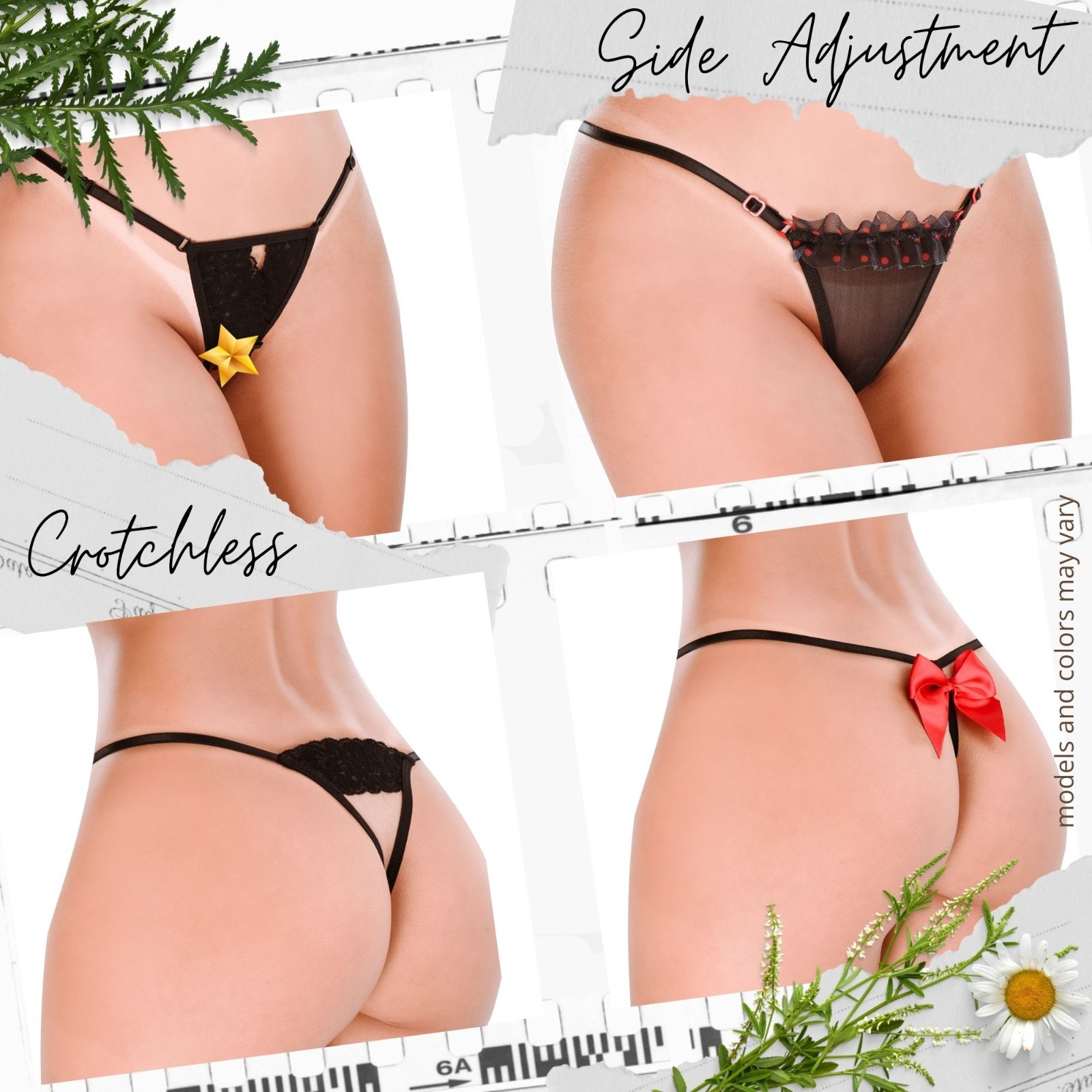 HOT FLOWERS 10 Pack Women’s Sexy Thongs G-String Panties Lace Underwear Set