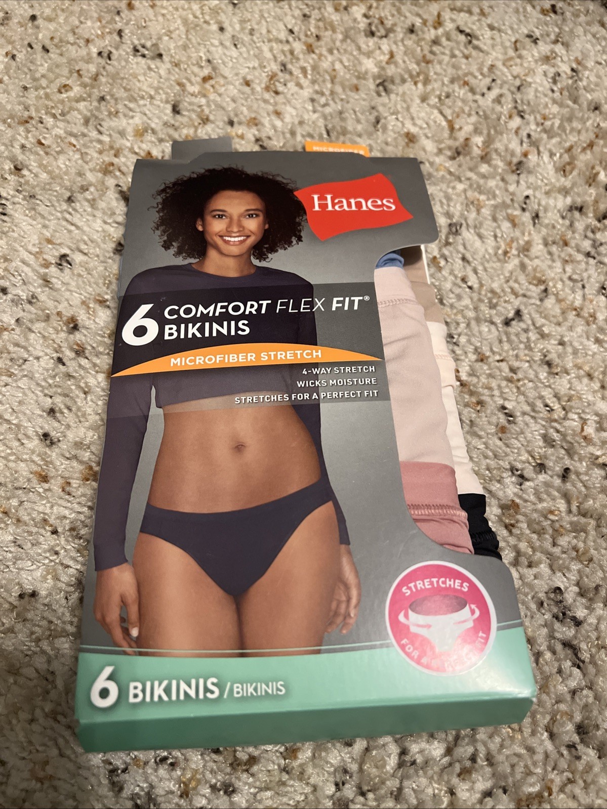 Hanes Tagless Bikini Sz. S 6Pk Panties Comfort Flex Fit Microfiber Stretch Women