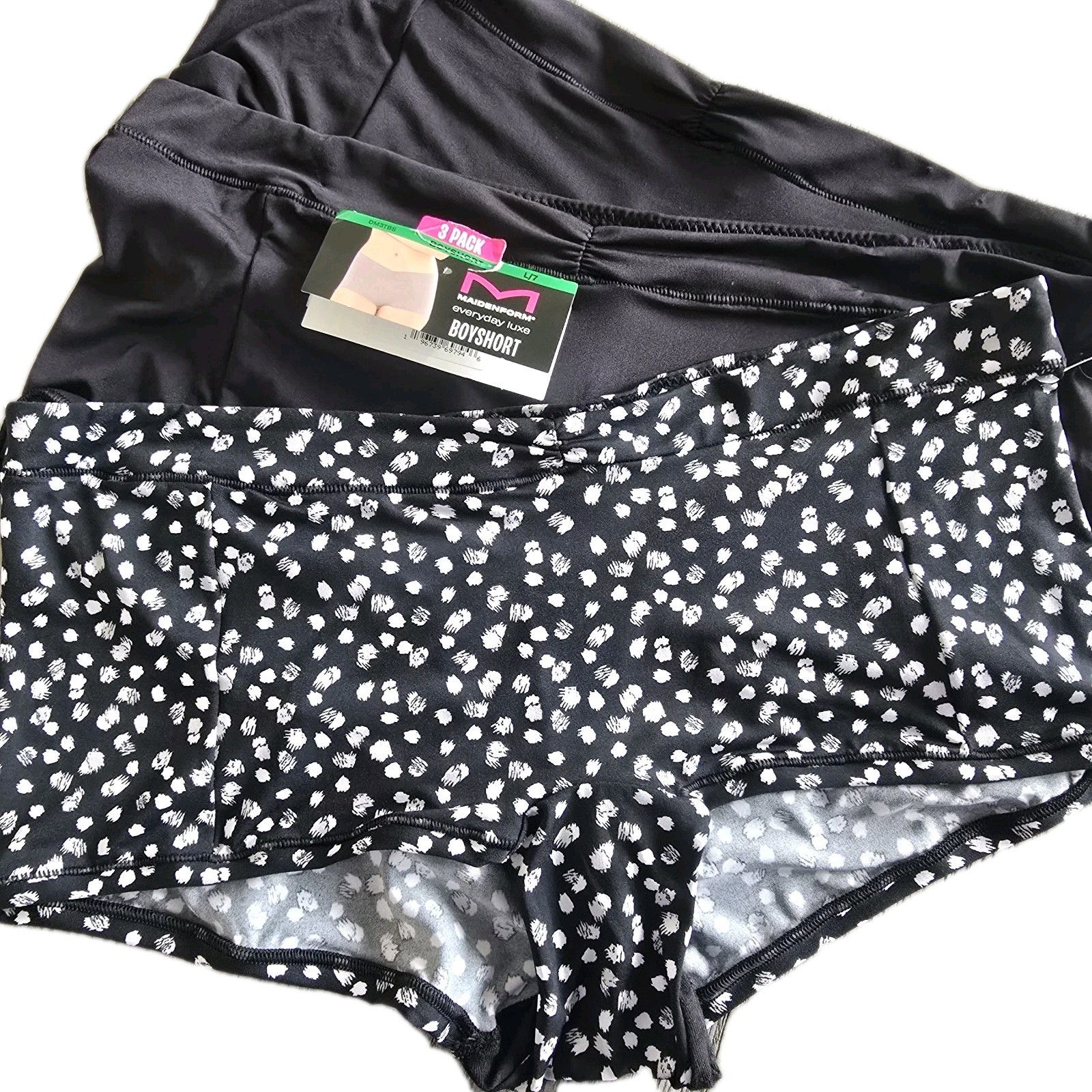 MAIDENFORM Everyday Luxe Boyshort Panties 3 Pack Womens Large Multicolor NWT
