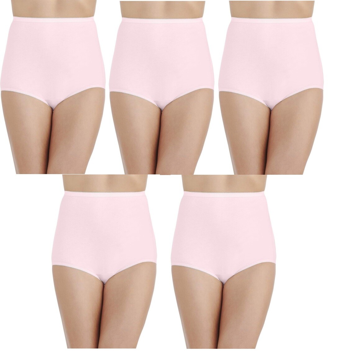 5 pk VANITY FAIR Perfectly Yours Traditional COTTON Brief 15318 PINK 6~7~8~9~10