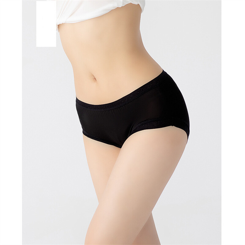 2 Pairs Women’s Mulberry Silk Underwear Briefs Lady Panties Lace Thin Underwear