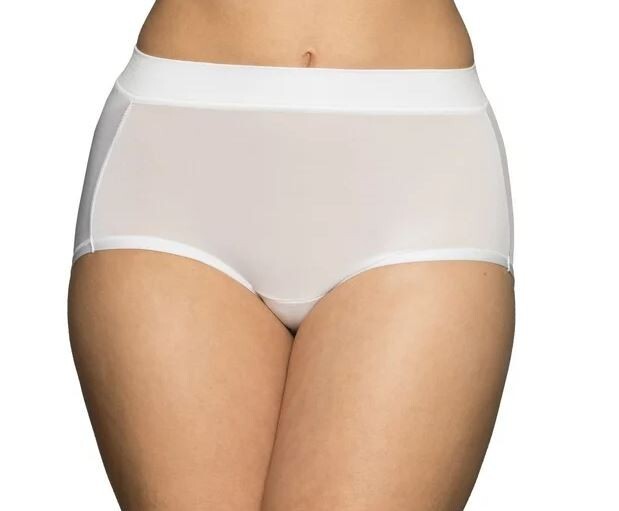Vanity Fair White-Purple-Beige Microfiber Radiant 3 Pack Brief Panties M/6 Soft
