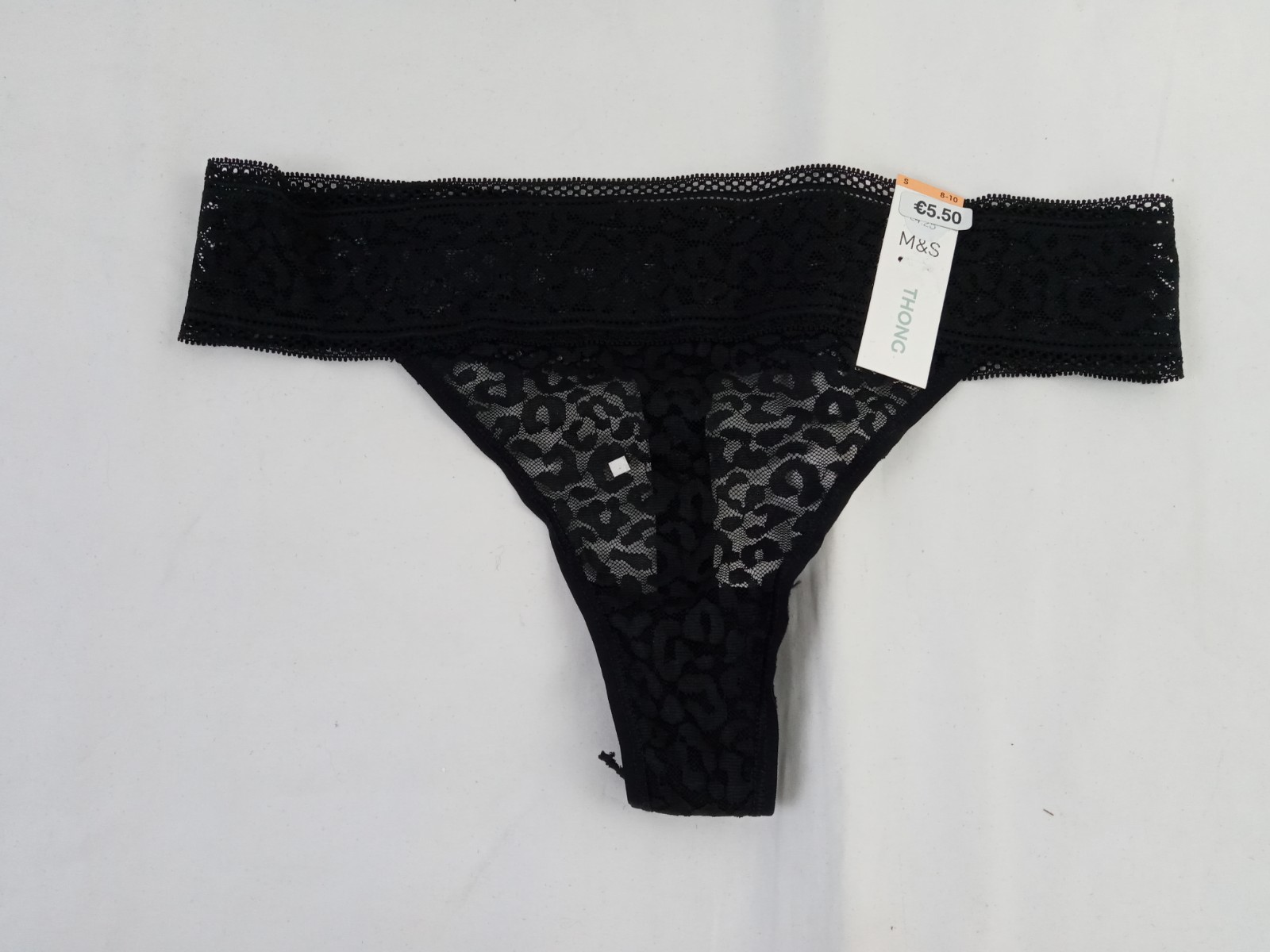 M&S Women’s 15pcs Bundle Underwear Size S 8-10 Black Leopard Lace Thongs New