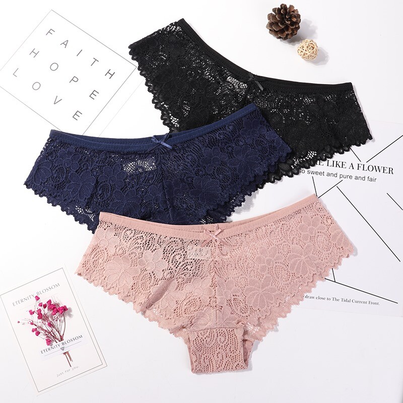 6 Pack Lot Women Sexy Lace Floral Brief Pantie Thong G-string Lingerie Underwear