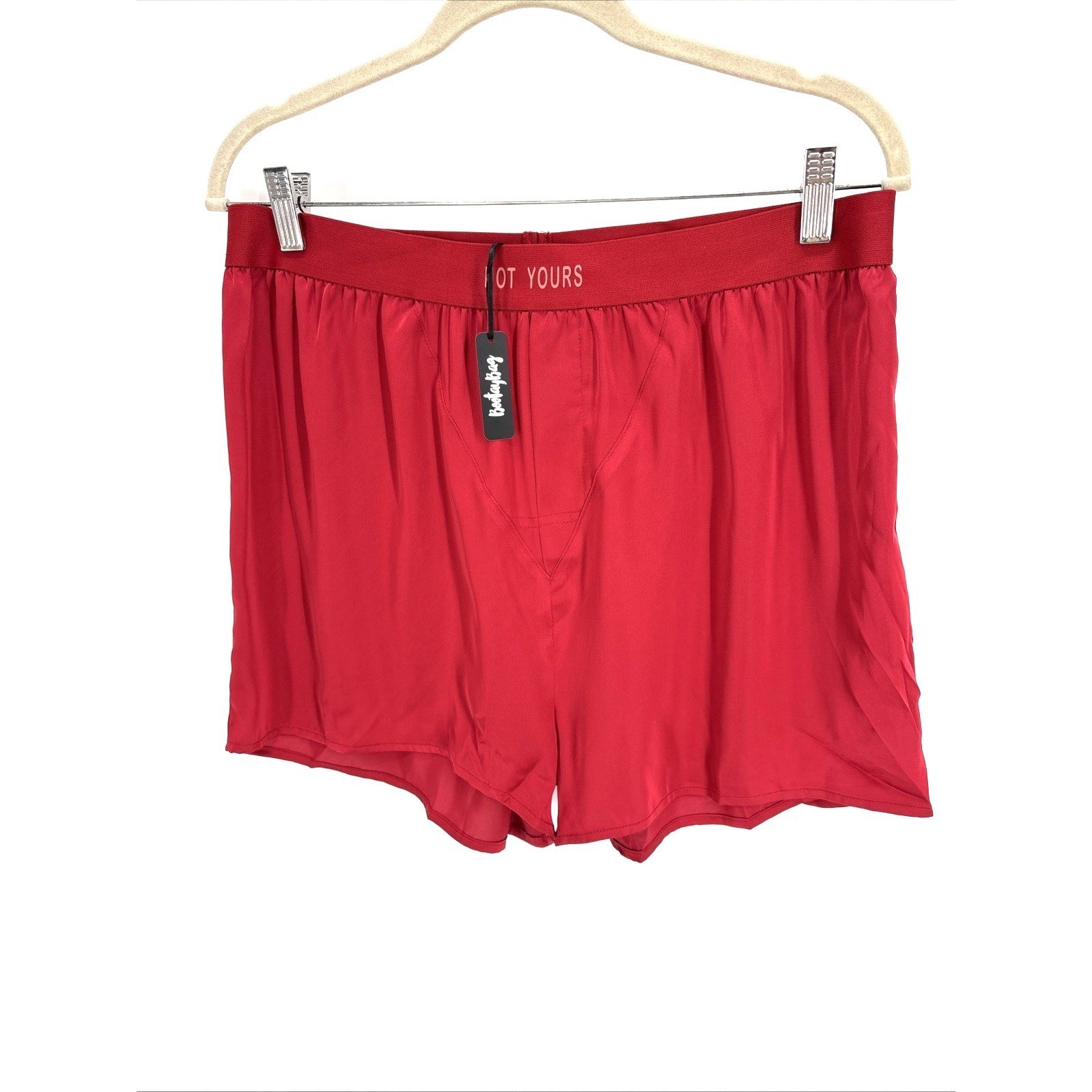 BootayBag Silky Boyshort Panty Womens XL “Not Yours” Sexy Valentine Boxer NWT