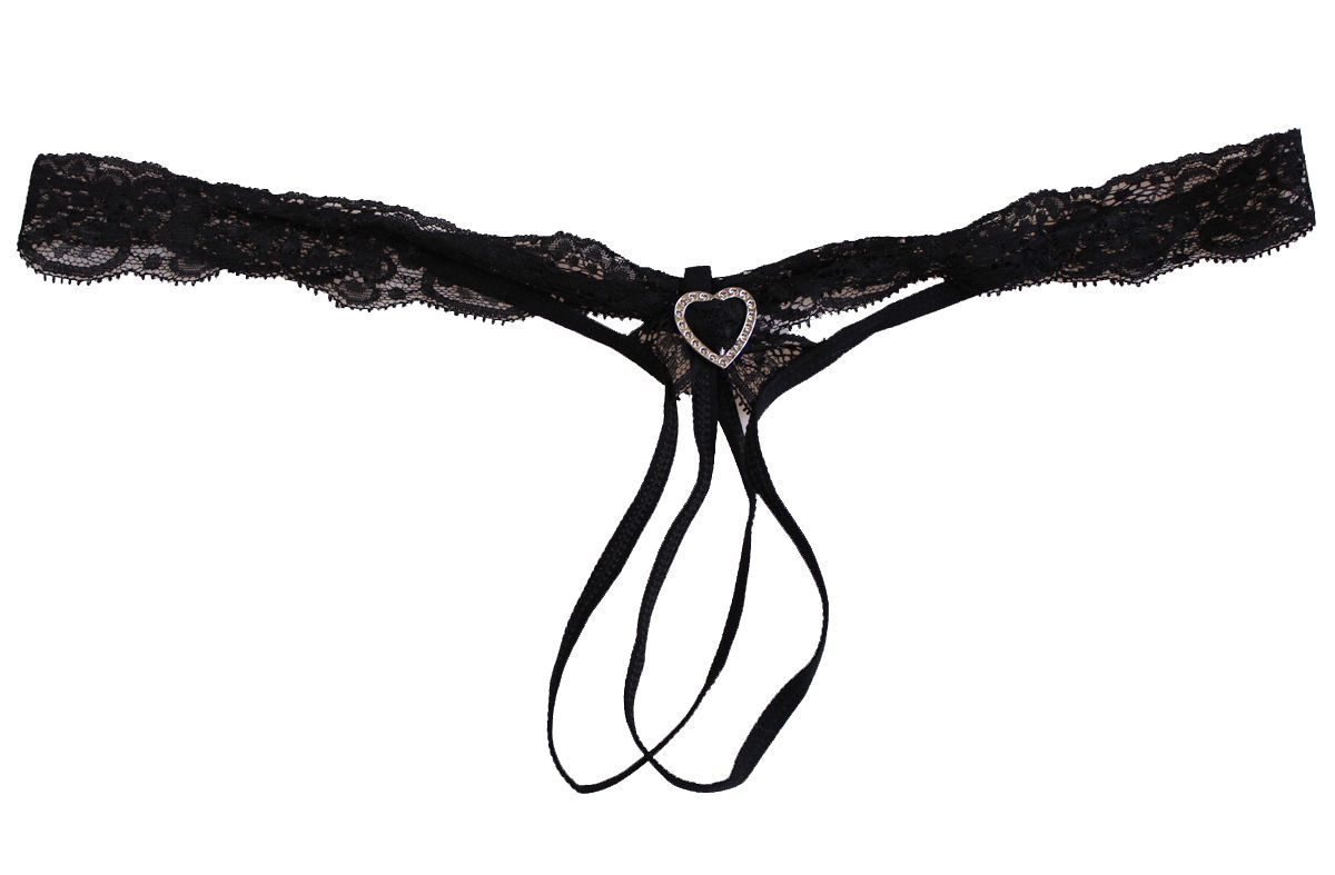 Women Ladies G-string Briefs Crotchless Panties Heart Thongs Lingerie Underwear