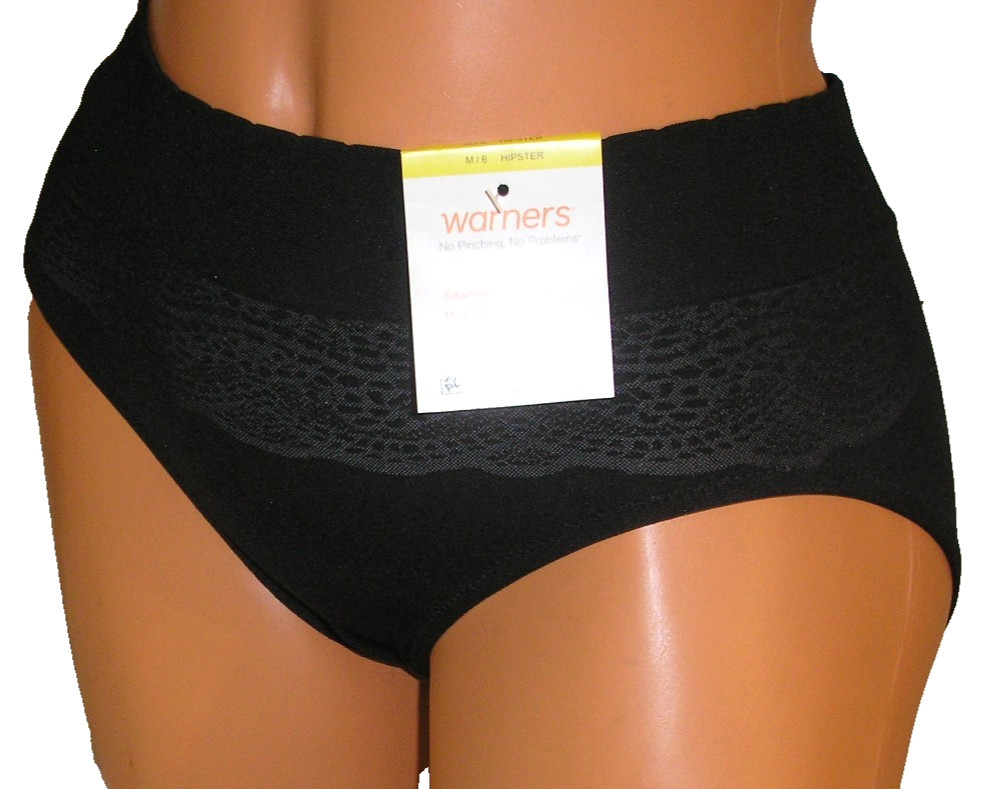 Panties Lingerie Warners No Pinch No Problem Black Hipster Sz 6 Medium Gift