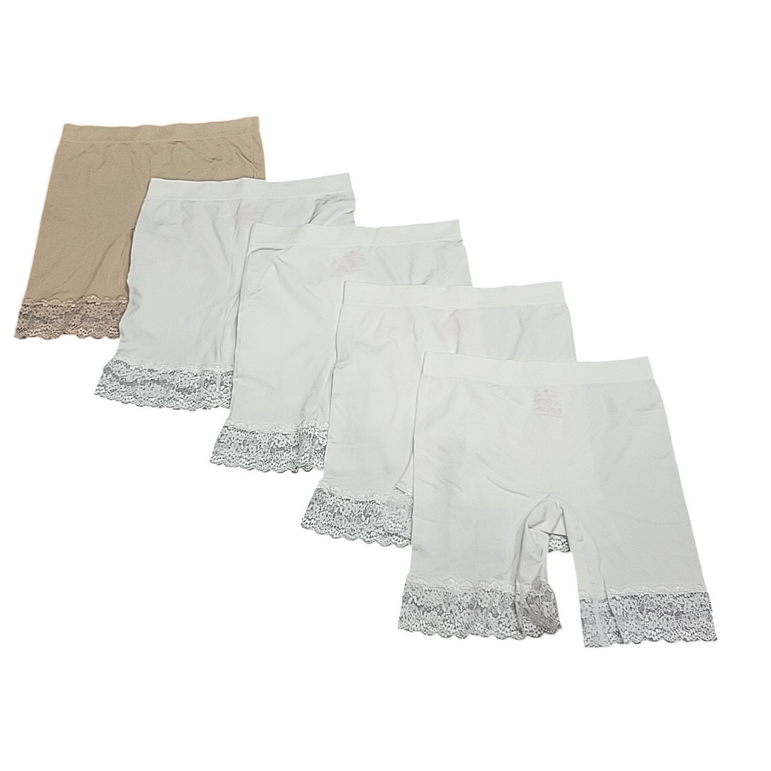 Breezies Women’s Set of 5 Mid Thigh Shorts Panties Size Medium