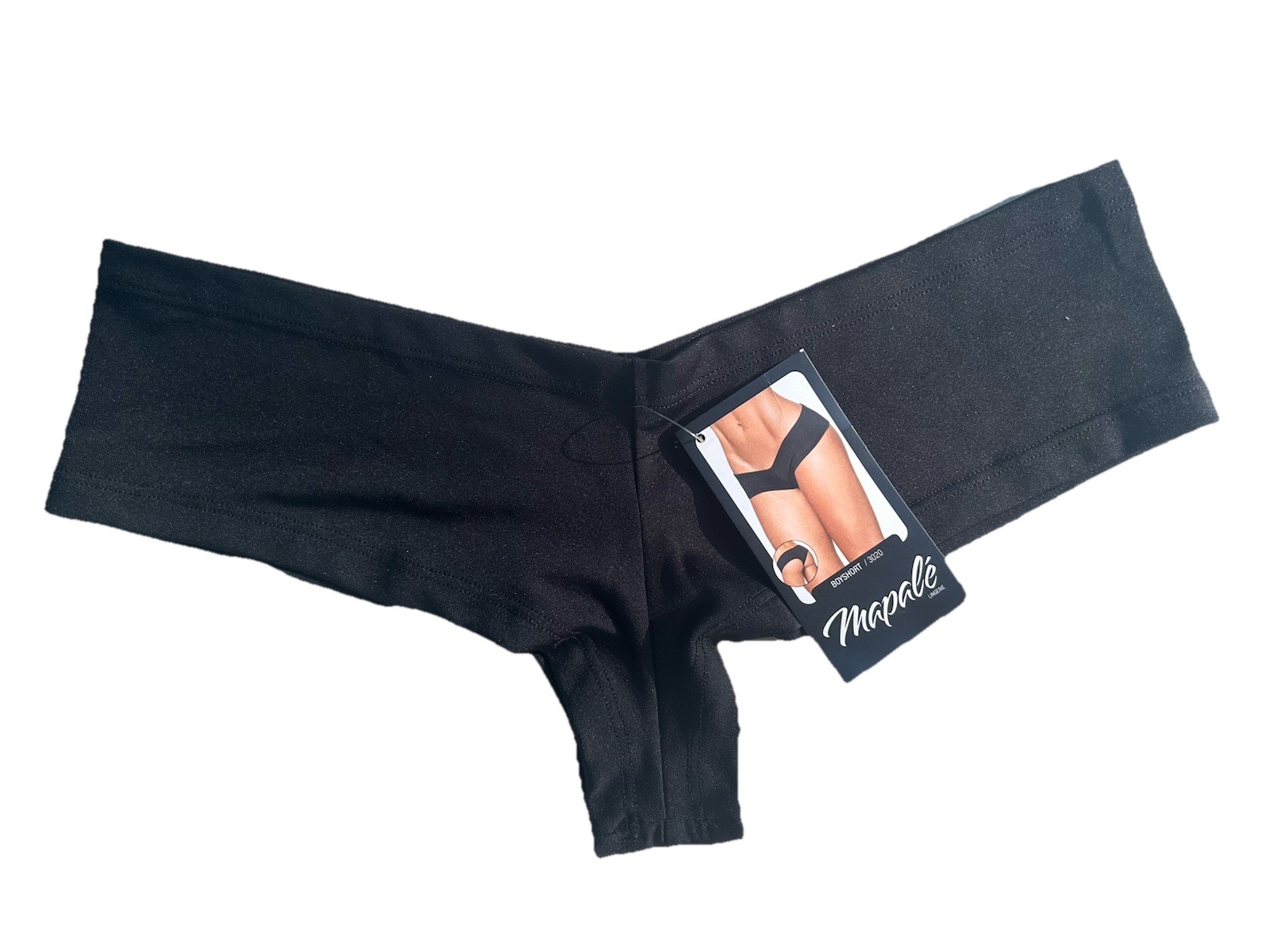 Mapale Soft Stretch Black Low Cut Boyshort Panty Lot Of 2 Size M/L (7-10)