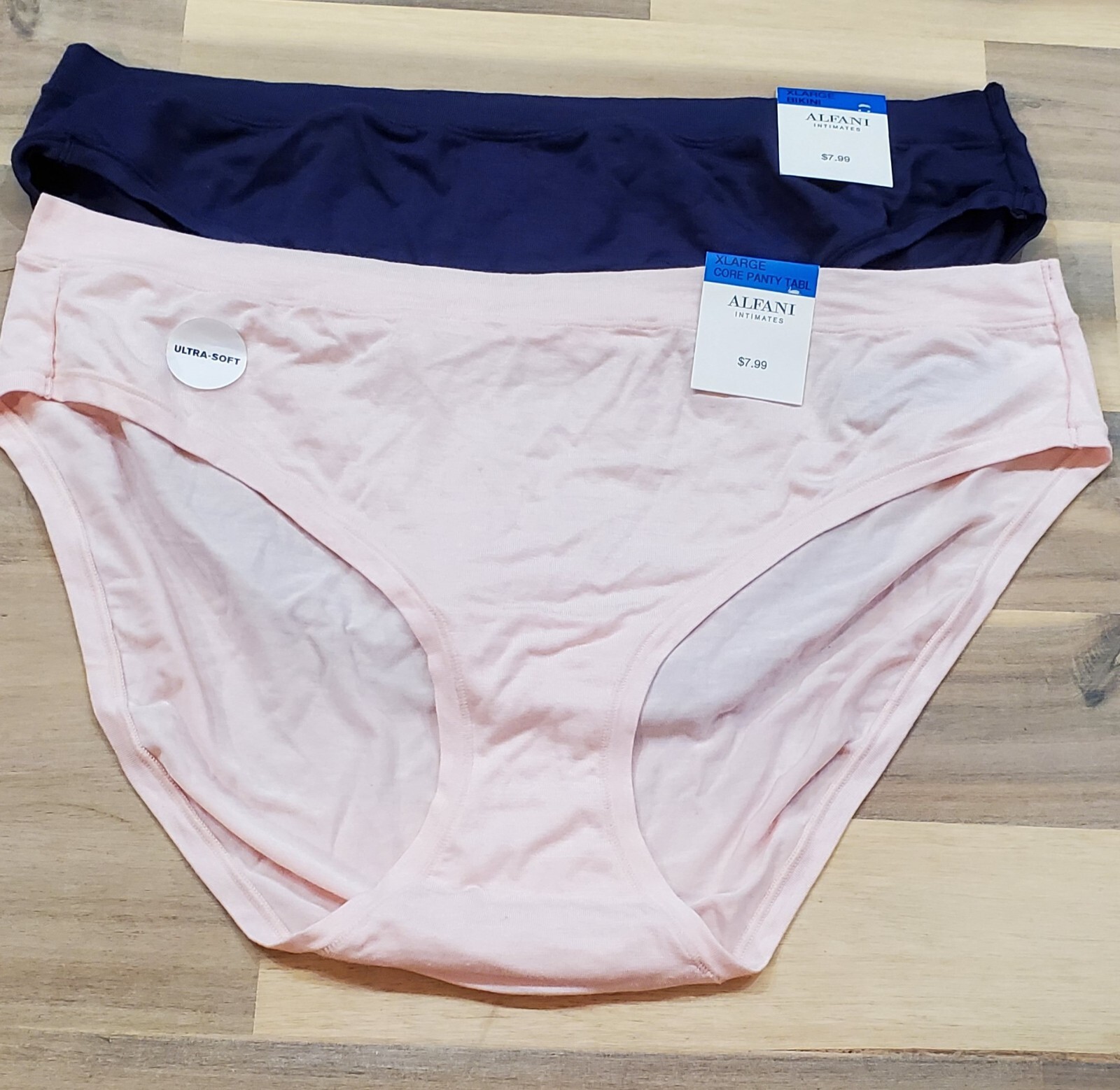 1 b.tempt’d Cheeky & 2 Alfani Size XLarge Women’s Panties Blue/Pink/Red
