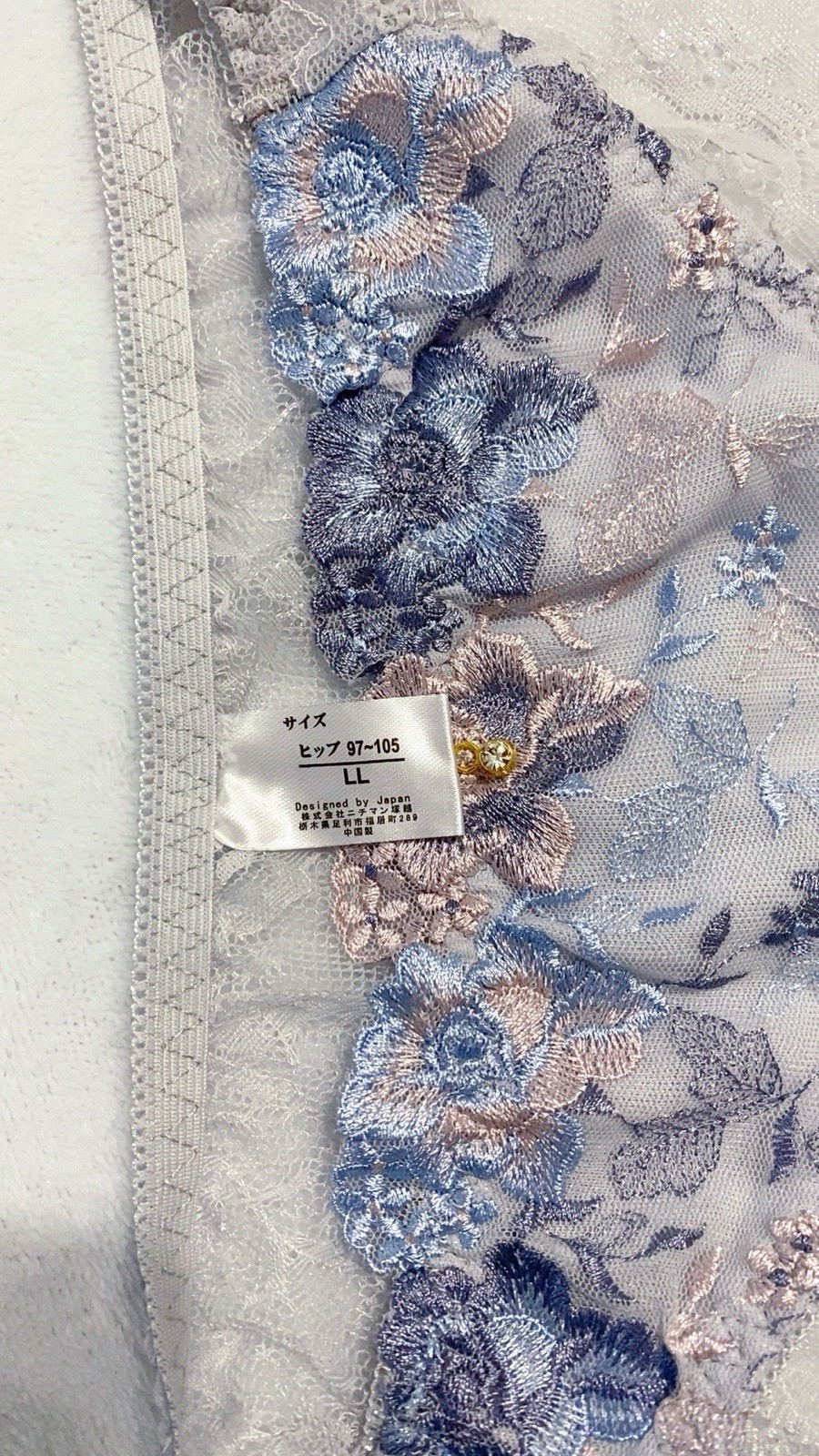 Free Shipping! US-S/JP-LL Japanese Brand Floral Embroidered Sexy Lace Panties