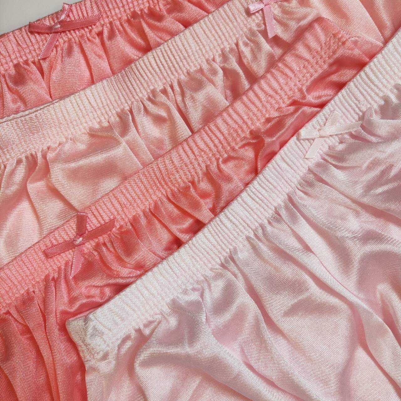 4 Pcs Silky Nylon Underwear Plus Size 3XL High Waisted Panties Briefs Lingerie B