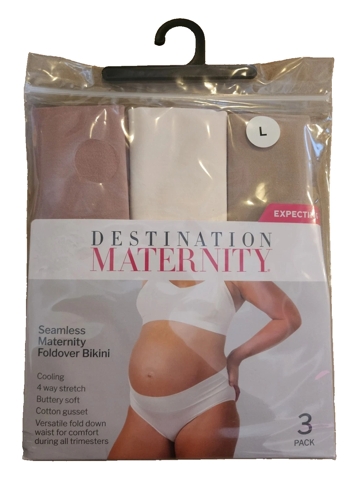 Destination Maternity Women’s size L 12-14 Foldover Panty, 3-Pack