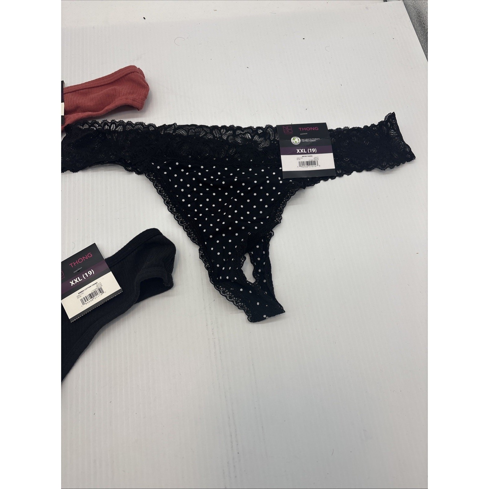 Underwear for Women XXL (19) Thong Black Orange Lace Lot of 3 {RR}