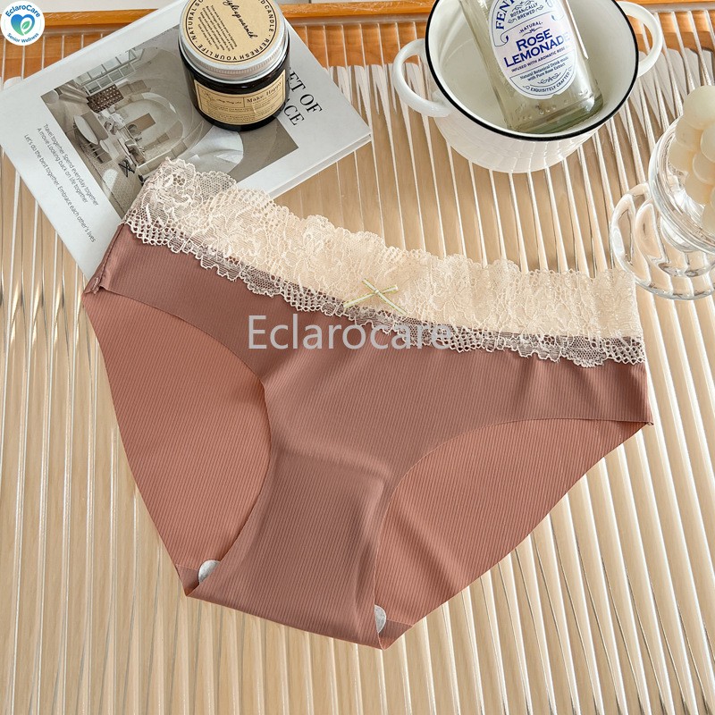 6pcs Women’s Low-Rise Briefs: Seamless Lightweight Breathable Lace with Ice Silk