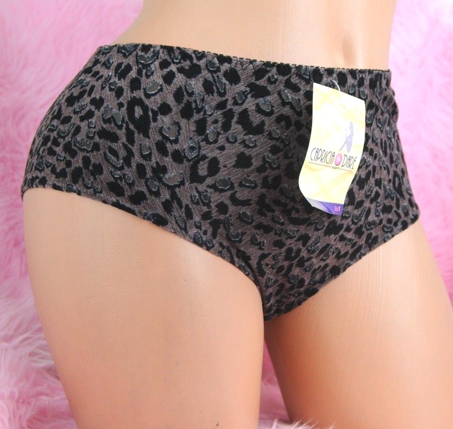 Burnout Leopard Print High Cut Brief SUPER SOFT stretch Panties Sz 5 6 7