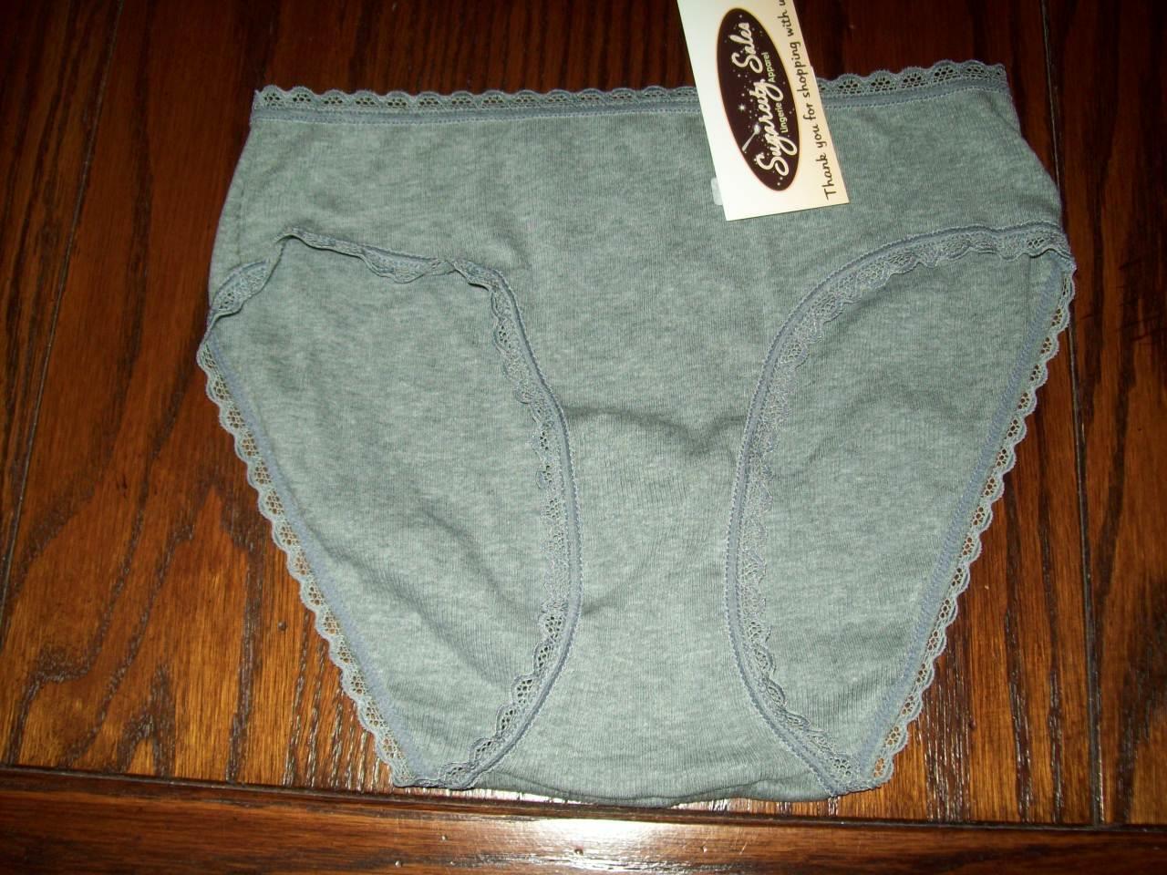 NWT B TEMPT’D by WACOAL COTTON POLY BIKINI W LACE PANTIES 978266 030 GREY XL