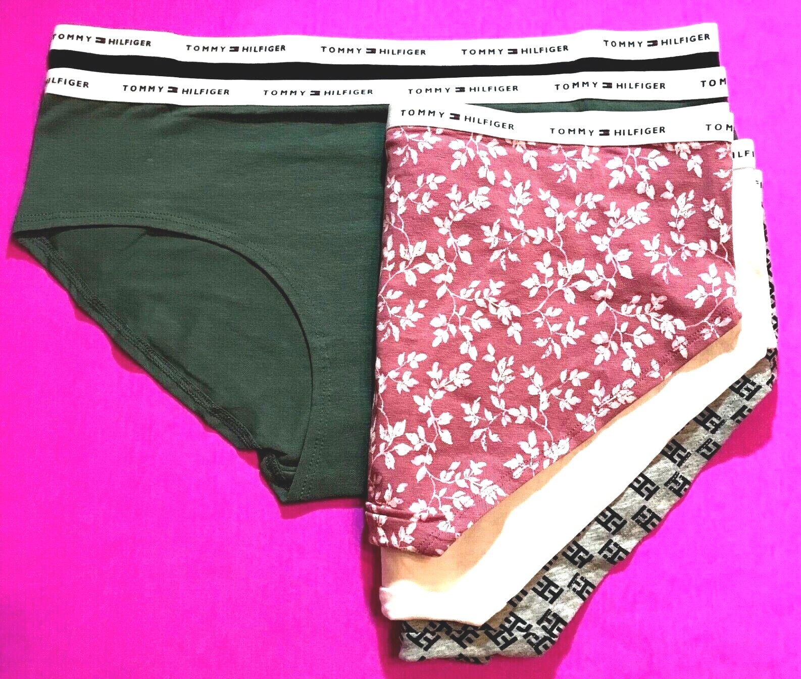 Tommy Hilfiger LARGE OR XLG Hipster Women’s Cotton Panties – 5 Pack-Choose Size!