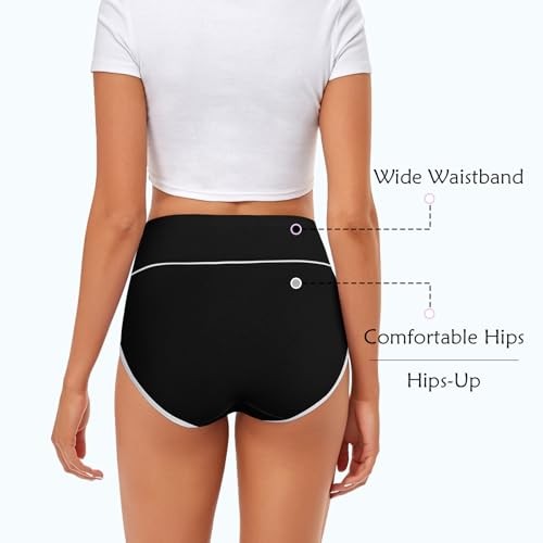 High Waisted Underwear for Women Cotton No Muffin XX-Large Multicolor H- 5pack