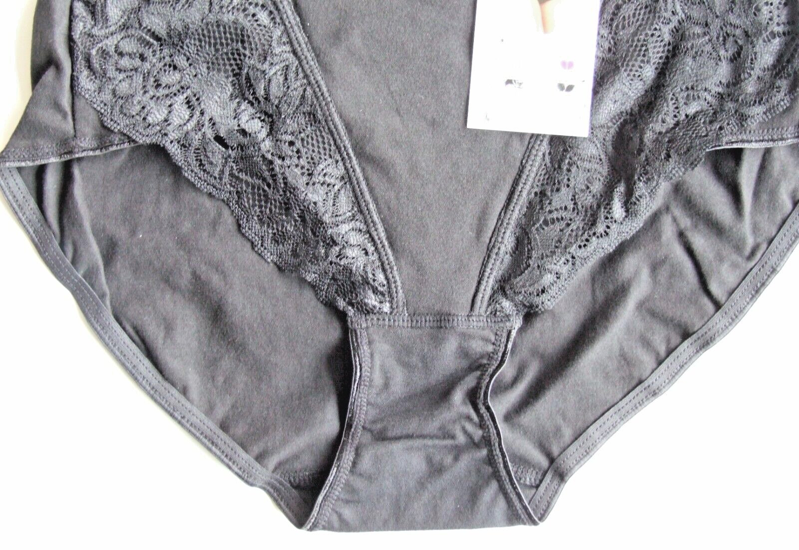 Marlon size 10 Cotton Rich light control knickers full briefs panties Black