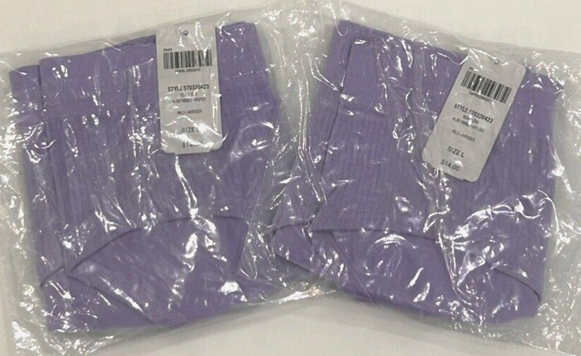 2-$14 ea. Soma Seamless Aloe Ribbed Hipster Storm Cloud Lavender Size L