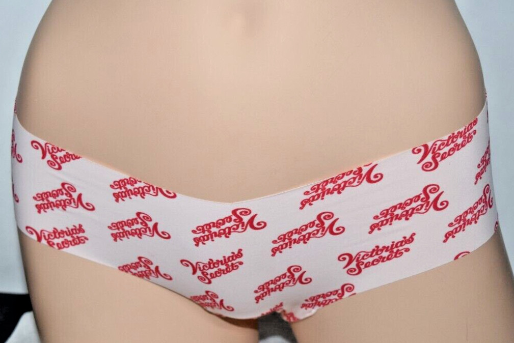 NWT Victoria’s Secret Pink Red Script Logo Cheeky Panty Size M Medium No Show