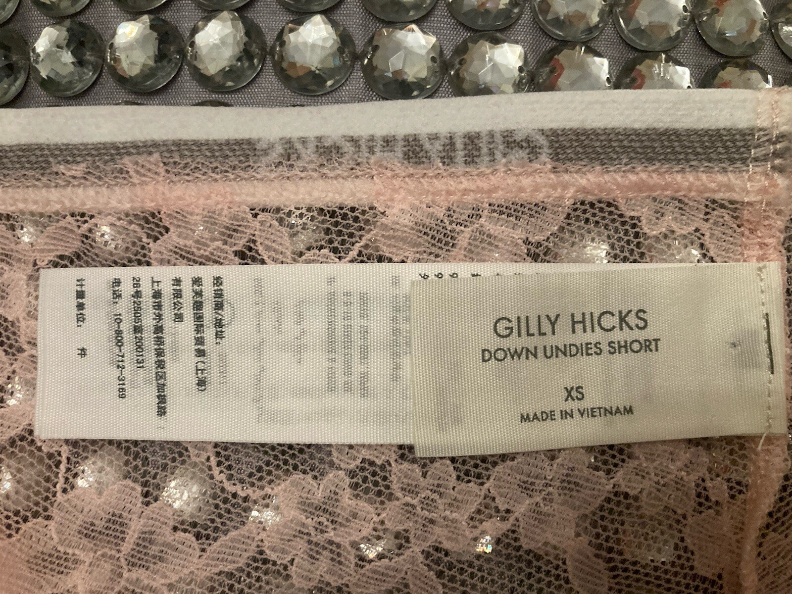 GILLY HICKS Cheeky Pink Lace Logo Knickers XS 6 8 Women’s Briefs Hollister Fitch