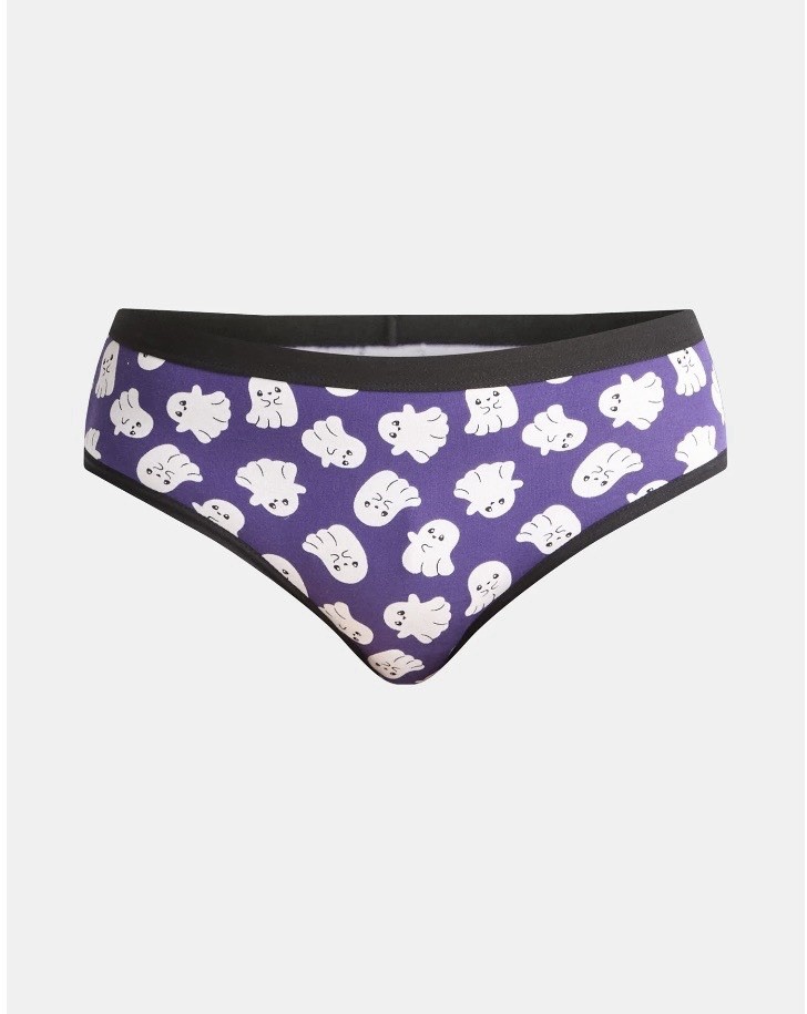 Women’s Pumpkins/Ghosts Way2 Celebrate Halloween Hipster Panties, 3-Pack, M 8/10