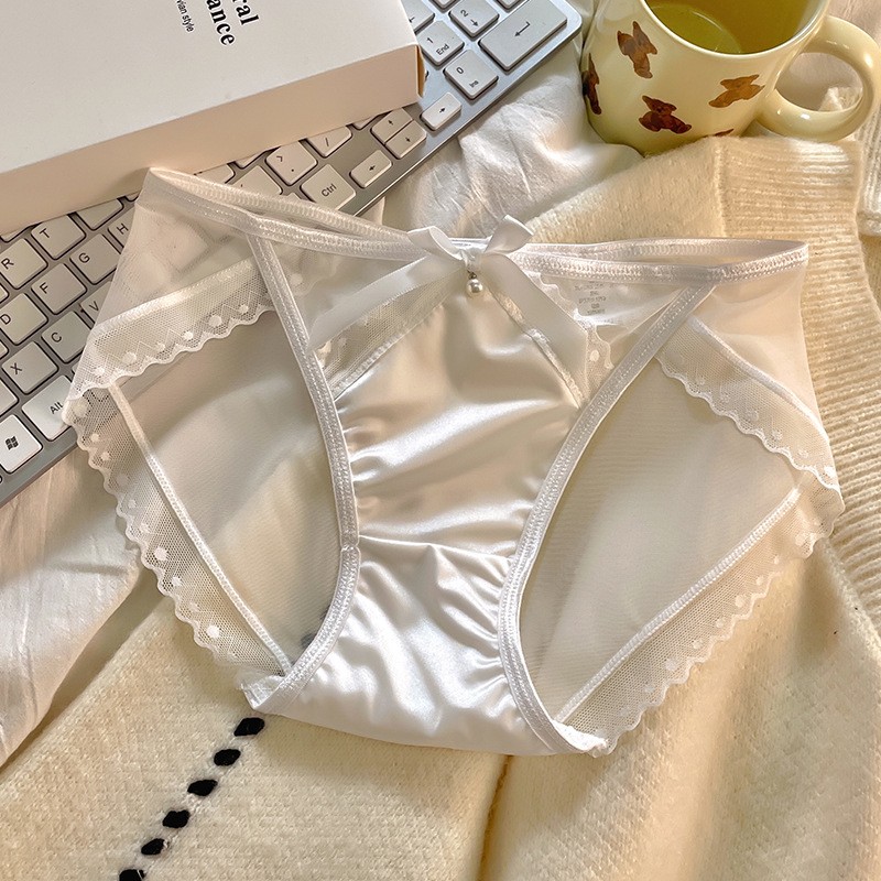 5 Pack Lot Sexy Womens Sheer Satin Panties Underwear Low Rise Bikini Ligneries