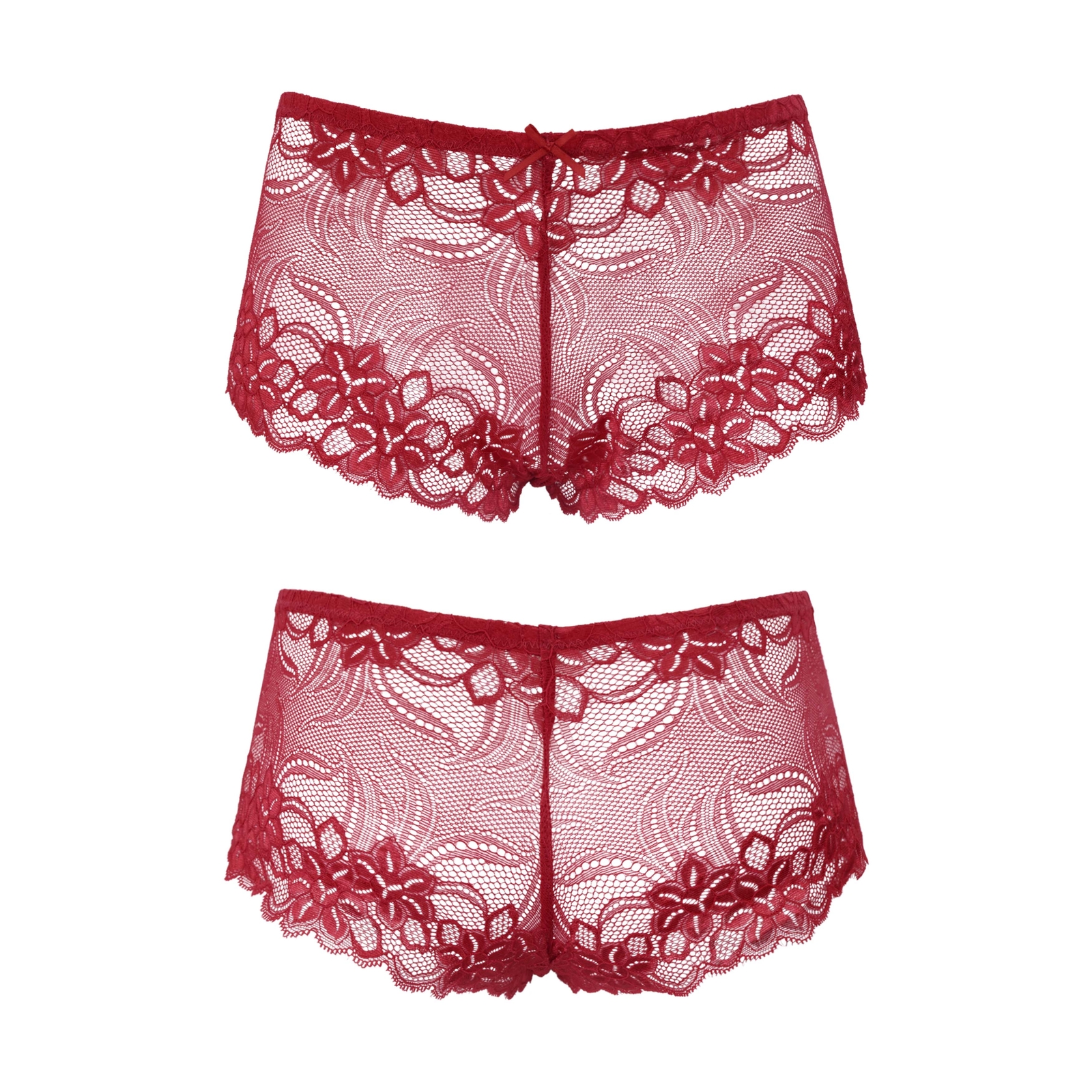 Women’s Pack Of 6 Comfort Sheer Lace Tanga Hipster Boyshorts Panties
