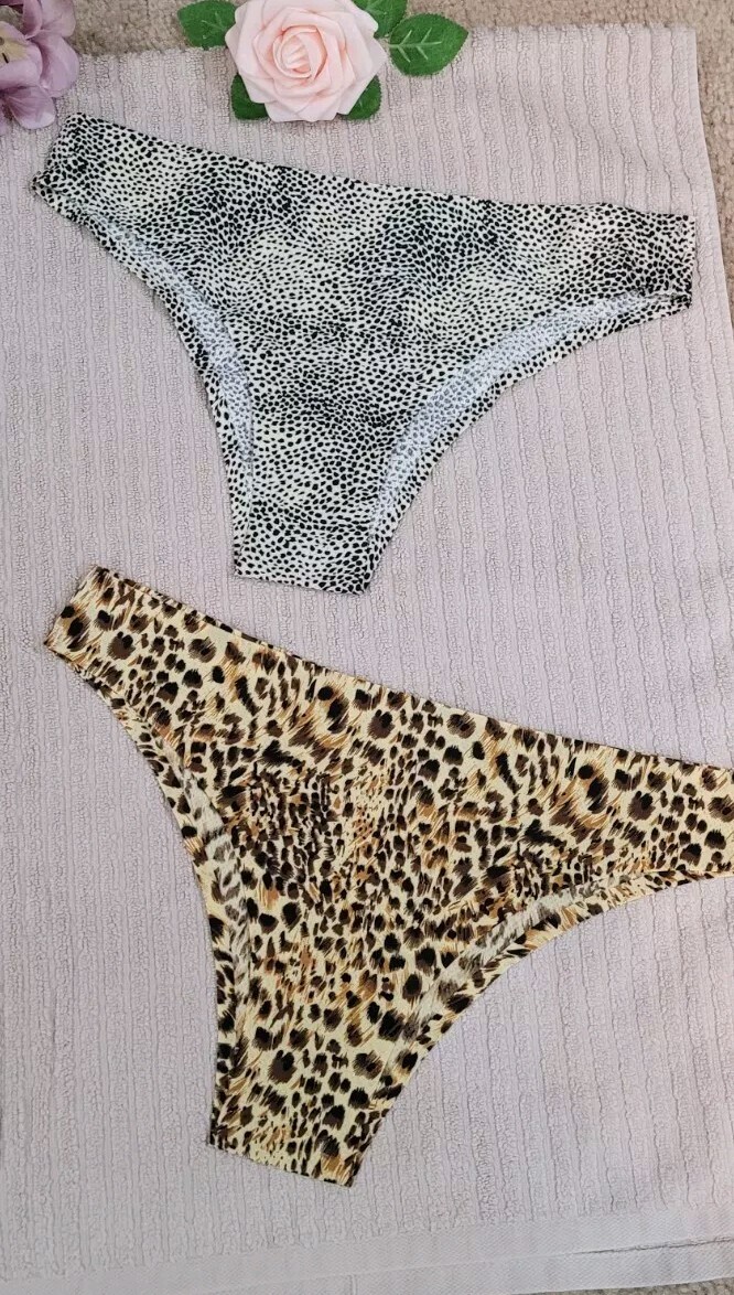 RETRO CHIC 4 Pair Large SeXy Slinky Animal Tanga Polyamide Panties nifp