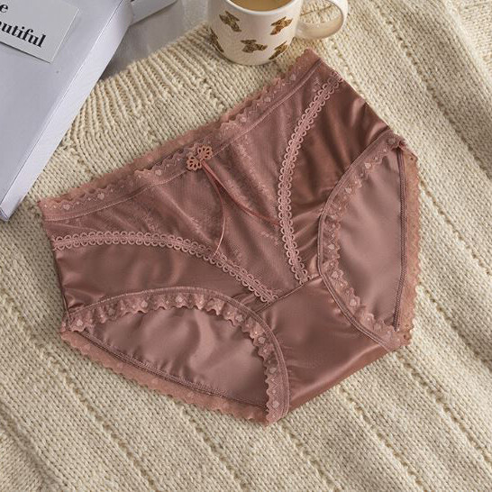 Pack Of 5 Womens Sexy Satin Panties Underwear Lingerie Sheer Lace Brief Intimate