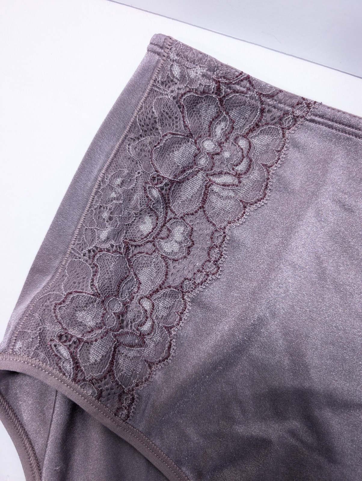 Vanity Fair Body Caress Sheen Brief Large 7 New Women Satin Panty Nylon 13127