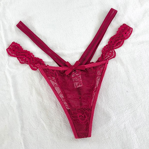 3 Pack Lot Sexy Womens Lace See Through Panties Underwear Thongs Brief Lingeries