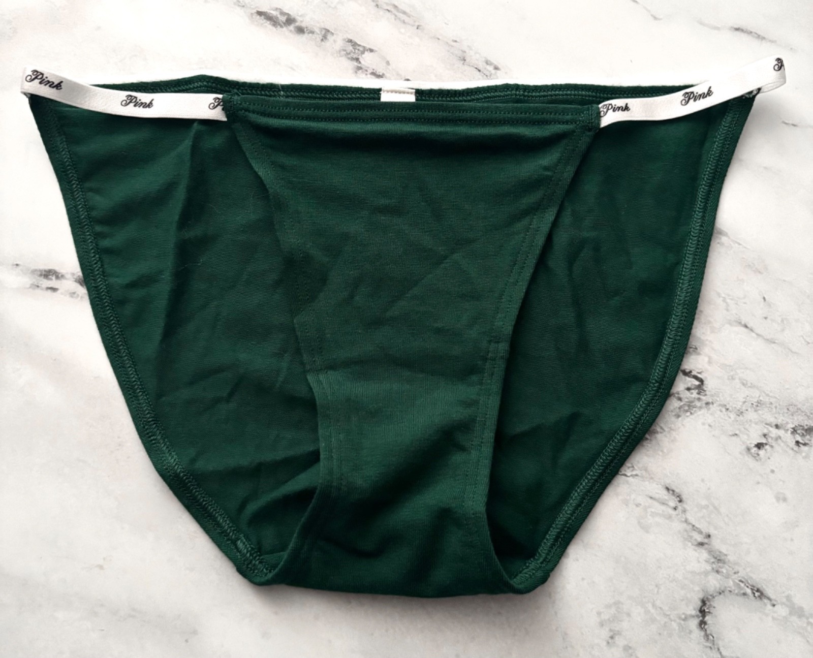 PINK Victoria’s Secret String Bikini Panty Green w/ Logo Band S M XL 2XL