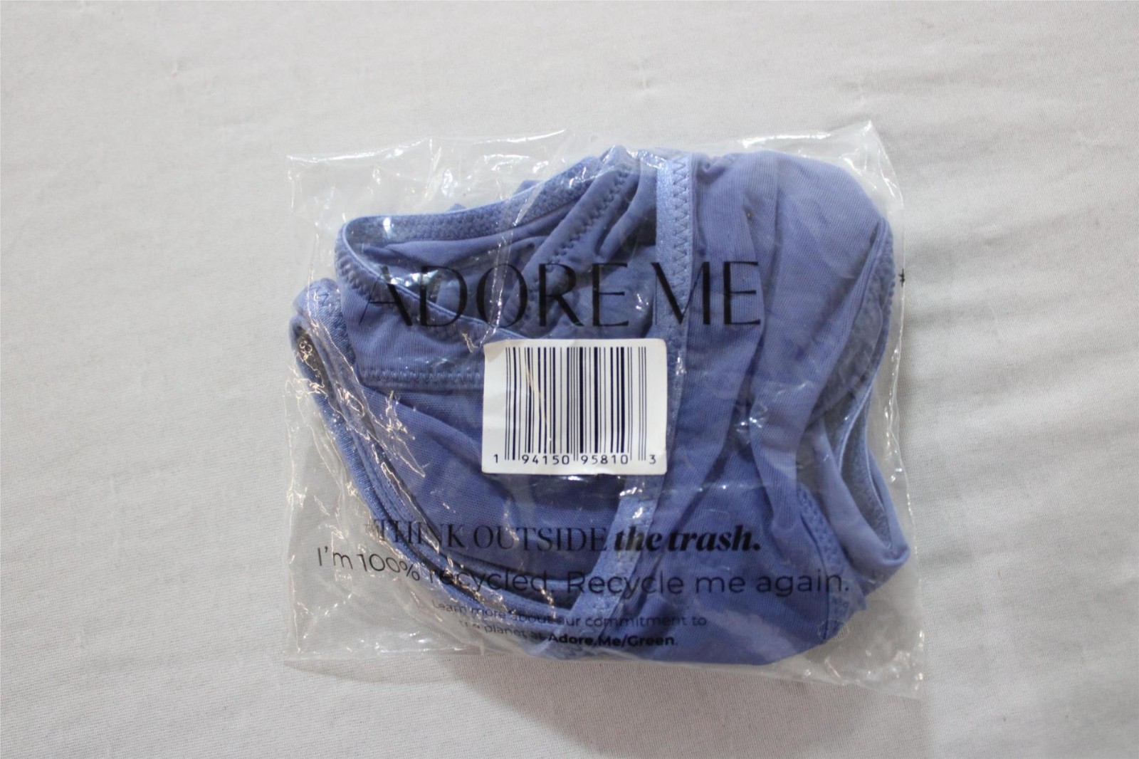 Adore Me Women’s Elora Thong Panties CG2 Bleached Denim Blue Size XL NWT