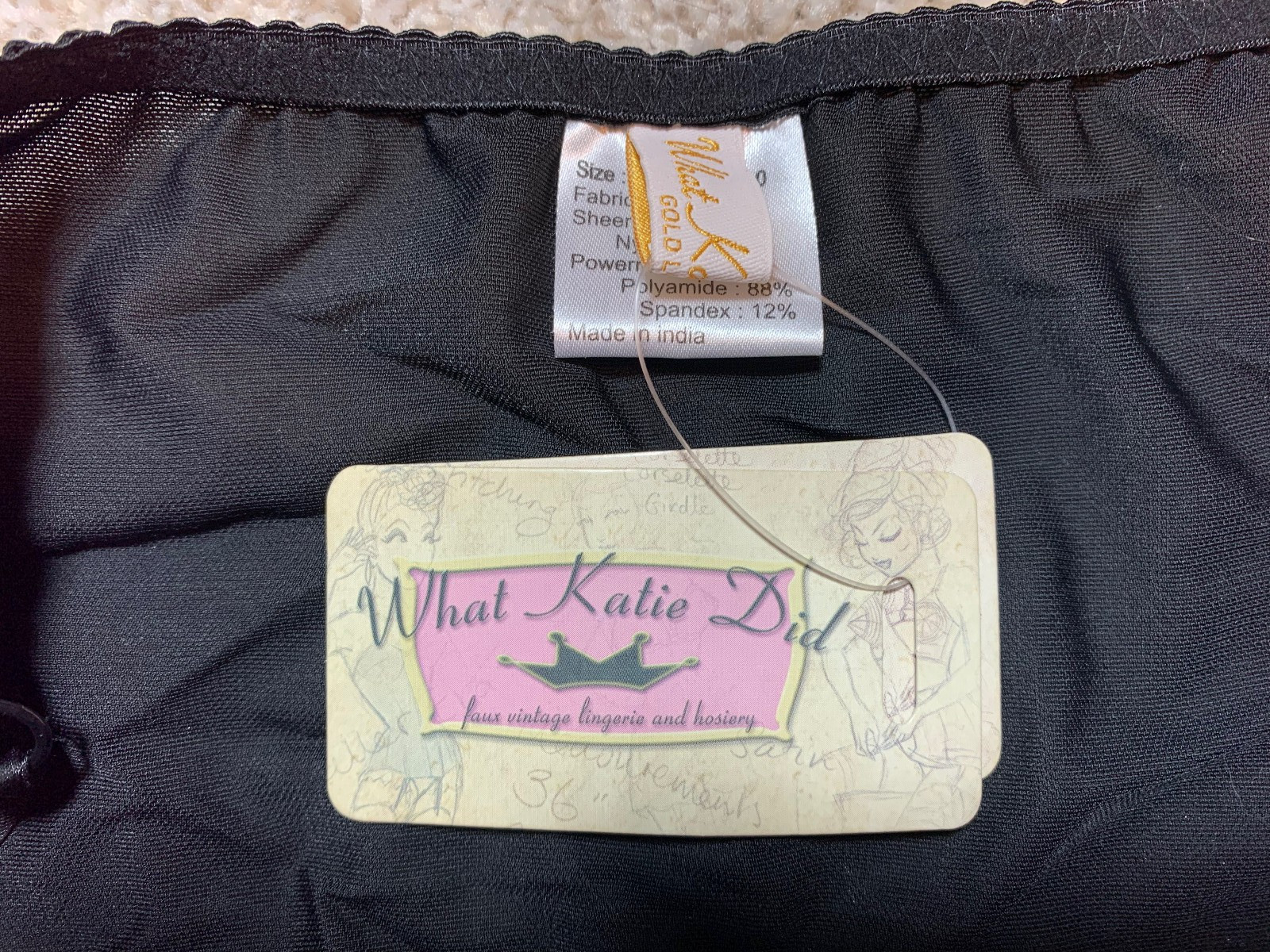 What Katie Did Sexy Lacy Black String Bikini Panties Size L Large