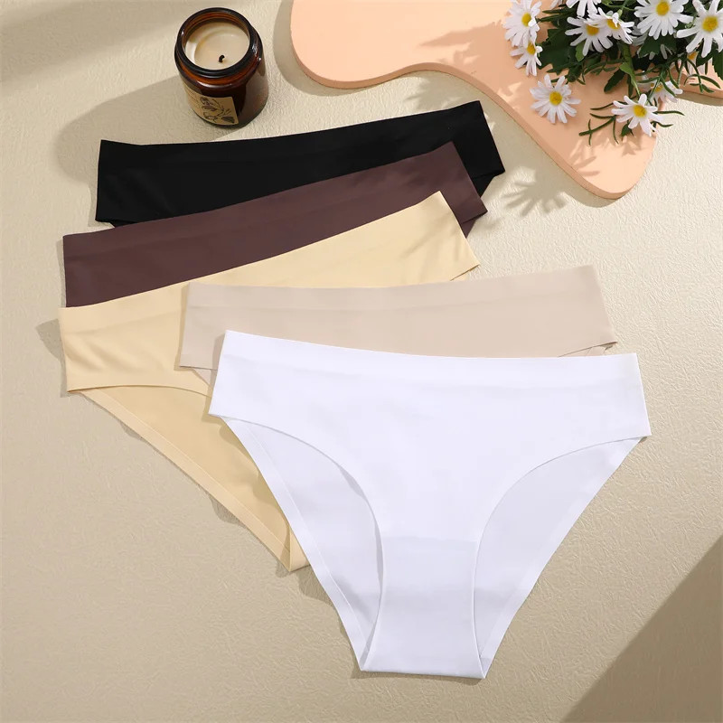 Low Rise Brief Panties Seamless Stretch Breathable Soft Comfortable Fits 6PCS